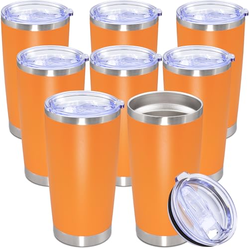 20oz Tumbler Stainless Steel Tumbler Coffee Tumbler with Lid Orange (Orange)
