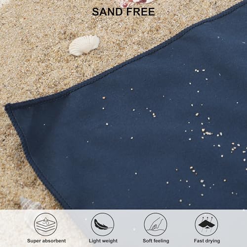 Microfiber Towel Quick Dry Camping & Travel & Gym Towel. Compact (Navy Blue / 24.00" x 12.00")
