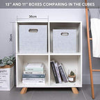 11 Inch Cube Storage Bins for Organization (11×11×11/4pcs / Silver Grey)