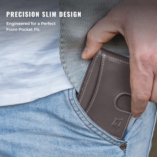Money Clip Slim Minimalist Wallet for Men (Slate)