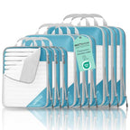 9 Set Compression Packing Cubes for Travel (Teal / 9 pcs)