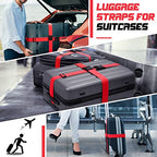 12 Pack Luggage Straps Suitcase Belts Wide Adjustable Packing Straps Travel Belts Accessories for Business Packing (Red)