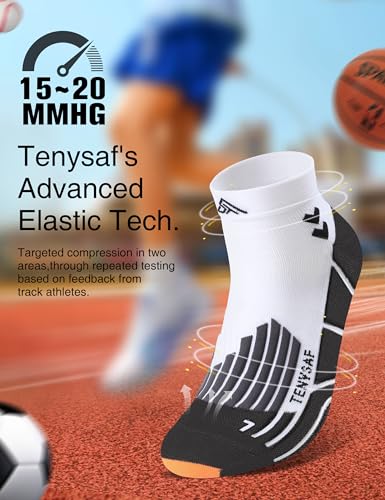 Compression Ankle Running Socks (13-16 / F-white White White)