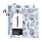 Roamio Reusable Sandwich and Snack Bags (C6 Nautical Stripe & Shells-Lg)