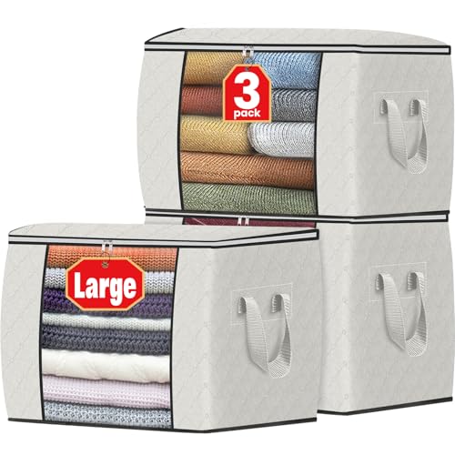 90L Clothes Storage (3 Pack-90l / Ivory)