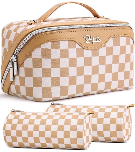 Travel Makeup Bag Organizer Cosmetic Bag (07-B-Apricot)