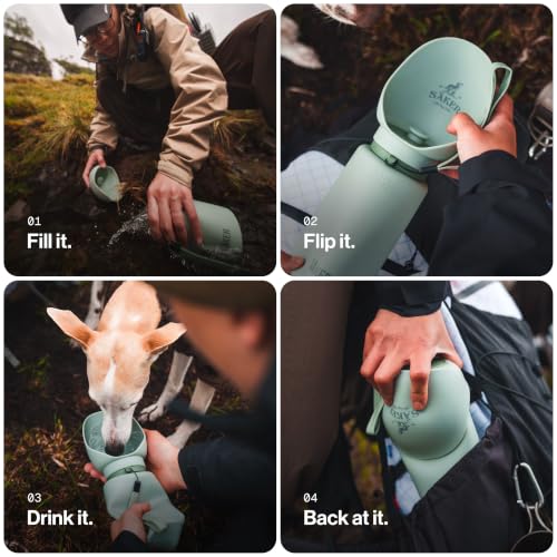 Portable Dog Water Bottle (Olive / 550ml)