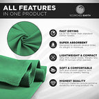 Microfiber Travel & Sports Towel Set (Evergreen / XL Set (39x70.5" & 12x24"))