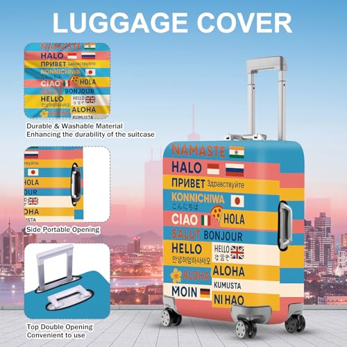Funny Multilingual Greetings Luggage Cover (#26 / XL(fits 32-34Inch suitcase))