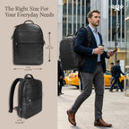 Genuine Leather Backpack for Men and Women (Black)