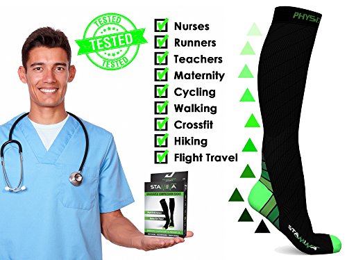 Physix Gear Compression Socks (Black/Green / XX-Large)