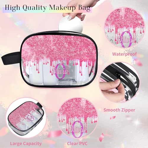 Customized Travel Makeup Toiletry Bag (Pink C)