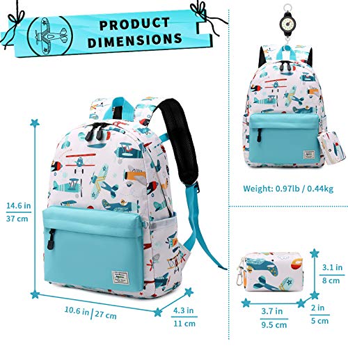 14 Inch Kids Backpack for Boys & Girls (Water Blue)