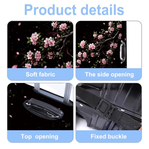 Luggage Cover Washable Suitcase Protector Anti (Cherry Blossom / L(fits 28-30Inch suitcase))