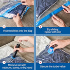Vacuum Storage Bags with Hand Pump (Medium 10-Pack)