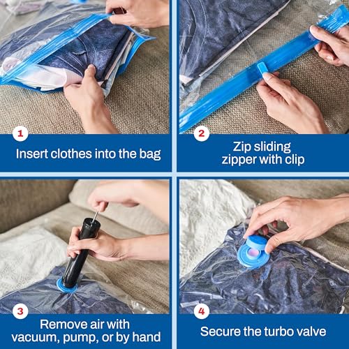 Vacuum Storage Bags with Hand Pump (Medium 10-Pack)