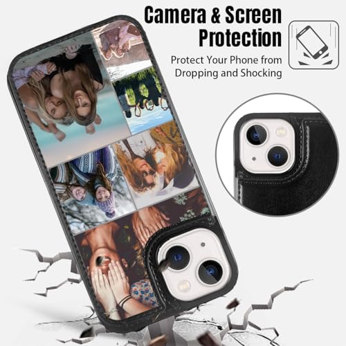 Custom Wallet Phone Case for iPhone 14 (Black-C / iPhone 14)