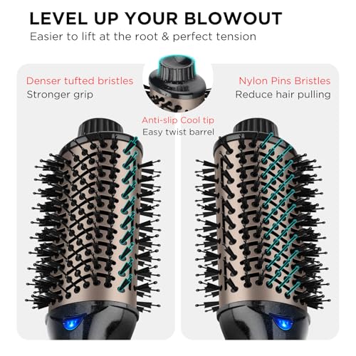One Step Hair Dryer Brush and Styler Volumizer (Black / 2.3" Oval Barrel)
