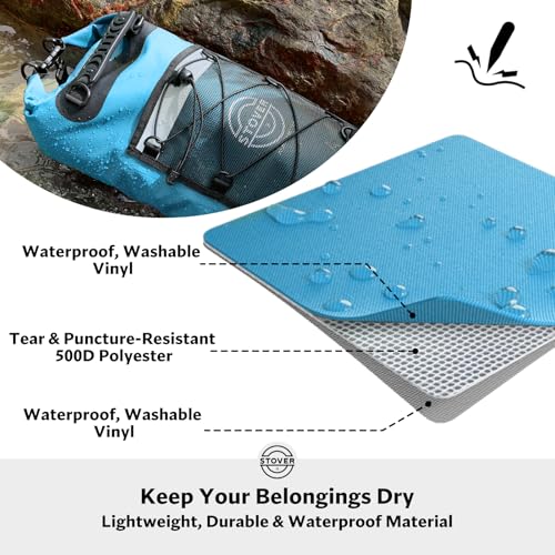 5/10/25/30/40L Waterproof Dry Backpack & Phone Case- Large Floating Dry Bag for Kayaking, Travel, Hiking, Fishing, Camping, Motorcycles & Beach, Heavy-Duty Roll Top Men/Women (Blue) (25l+ Blue / 25L)