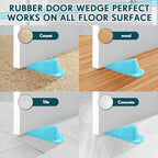 8 Pcs Jumbo Door Stoppers Heavy Duty Rubber Doorstop (Blue)