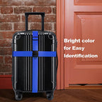 Luggage Straps for Suitcases TSA Approved Travel Essentials 8 Pack (Blue)