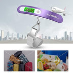 Digital Luggage Scale Vacation Travel Essentials Accessories Gifts for Traveler Portable Suitcase Handheld Weight Scale 110 lbs Hanging Baggage Travel Must Haves (Purple)