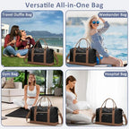 Women Travel Duffle Bags (Black / Large)