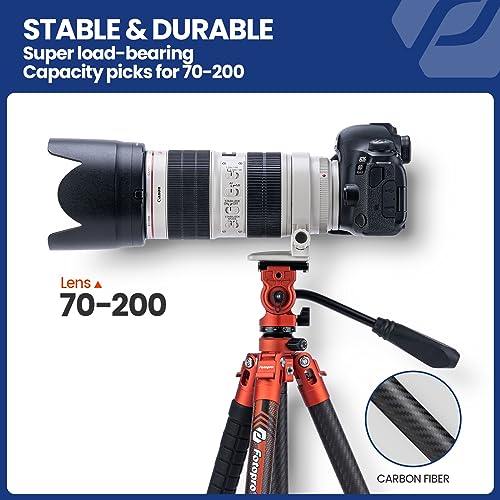 64" Video Camera Tripod with Fluid Head for Smooth Panning (X-Aircross 3 Lite Video Orange)