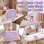 3 Pieces Purple Makeup Bags (3pcs SML)