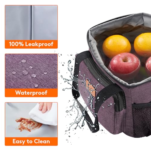 Insulated Lunch Box for Men (Purple / Medium(9L))