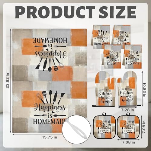 Orange Grey Kitchen Decor Set (Orange Grey)