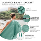 Quick Dry Travel Towel with Case & Carabiner (Spring Green / 59.00" x 30.00")