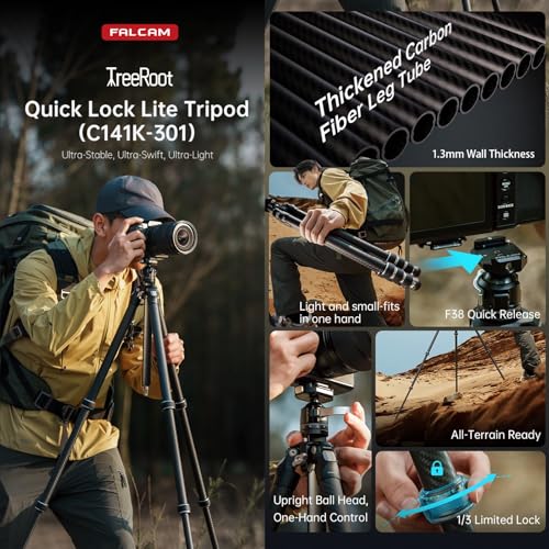 FALCAM TreeRoot F38 Quick Lock Lite Carbon Fiber Tripod with Ball Head (T00A4903)
