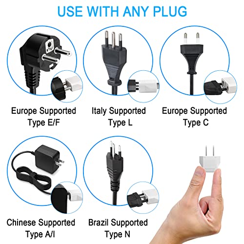 10 Pack European to US Plug Adapter (White)