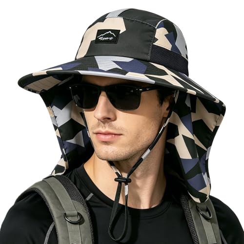 Outdoor Sun Hat for Men Women (1pack-camo Beige)