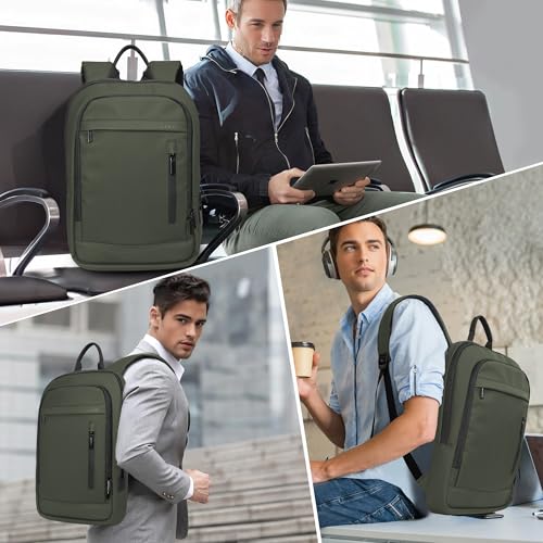 Business Backpack for Men Lightweight Commute Laptop Backpack Anti (15.6" / Classic / Green)