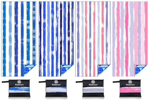 Microfiber Beach Towel (4 Pack Blue Peank Dream World / 32x71 inch)
