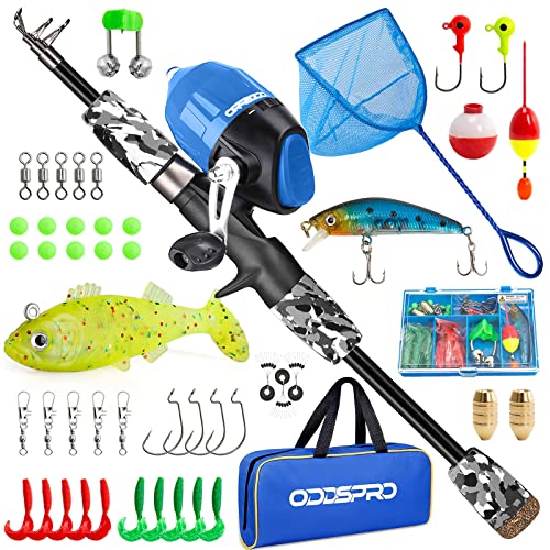 Kids Fishing Pole (Black&Net / 4.92 ft)