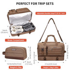 Duffle Bag for Men 60L Travel Canvas Weekender with Toiletry Bag (Brown)