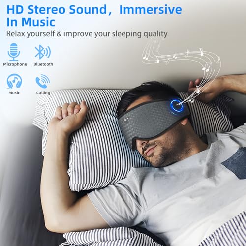 Sleeping Eye Mask with Bluetooth Headphones (Z-grey)