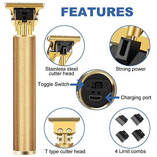 Professional Beard Trimmer for Men (Gold)