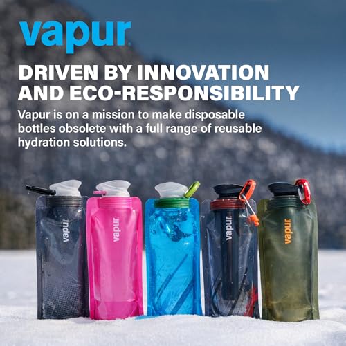 Collapsible Water Bottle with Carabiner (Graphite Grey / 34 Ounces)