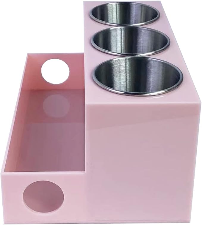 OnDisplay Fallon Deluxe Acrylic Hair Tool and Accessory Organization Station - Holds Hair Dryer, Curling Iron, Hair Straightener - Cosmetics/Makeup/Brushes/Pencils (Pink)