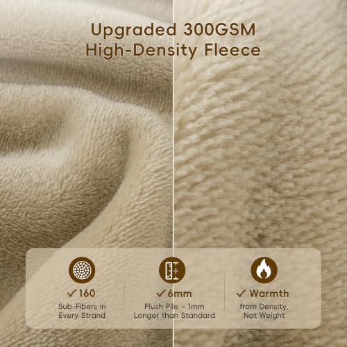 Fleece Blanket Twin Size 76x90 (Khaki / Twin xl(76" X 90"))