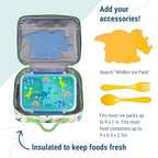 Insulated Lunch Box for Kids (9.75 x 7 x 3.25 inches / Dinosaur Adventures)