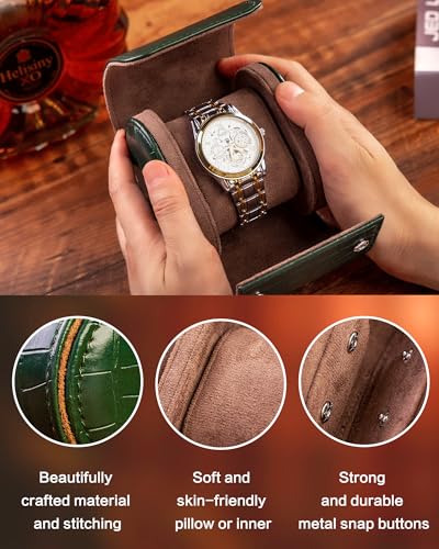 Single Watch Travel Case (Dark Green / 1 Slot)