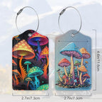 Set of 2 Colorful Mushrooms At Night Luggage Tags for Suitcases (Colorful Mushrooms)