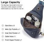 Sling Bag for Women Vegan Leather Small Fanny Pack Crossbody Bags Chest Bag for Women Navy Blue (2-navy Blue)