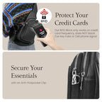 Black Genuine Leather Small Crossbody Bags for Women Anti (Black)