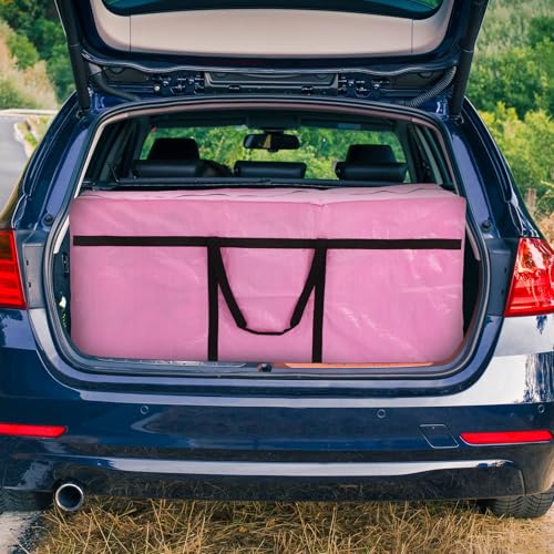 4 Pcs 96 Gallon Extra Large Moving Bags Heavy Duty Storage Bag (96 Gallon / Pink)